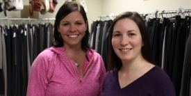 Bobi and Anne in the clothing boutique